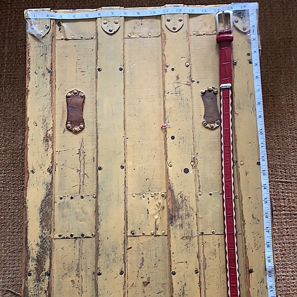 BRIGHTON 100% LEATHER BELT RED CROCODILE TEXT VINTAGE SILVER BOHO WESTERN BELT M main image 12